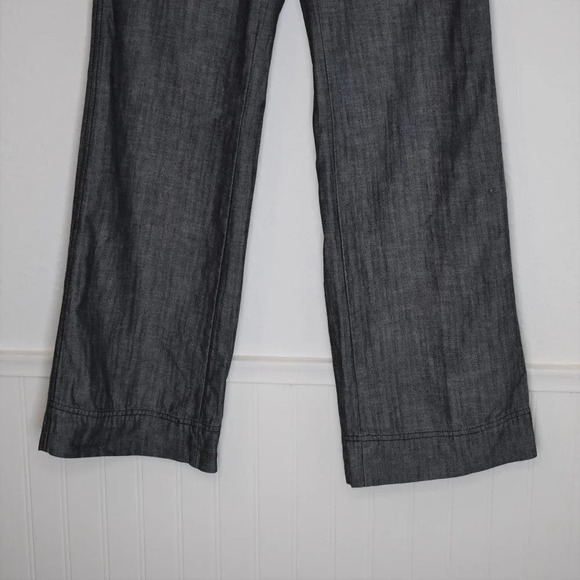 New York & Company Sz 8 Wide Leg Mid Rise Dark Wash Denim Pants 100% Cotton Y2K - Picture 3 of 15